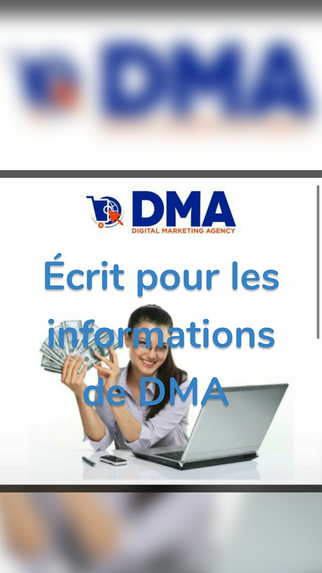 Écrit pour les informations de DMA 